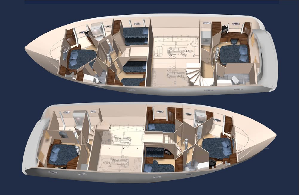 План палубы - Моторная яхта LS-17 «Лотос»