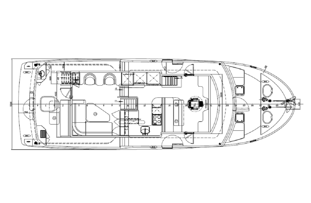 План палубы - Моторная яхта SMT-50 «Бродяга»