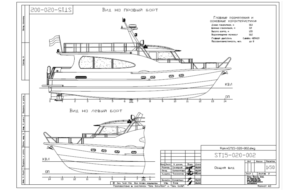 План палубы - Моторная яхта ST-15 «Бумер»